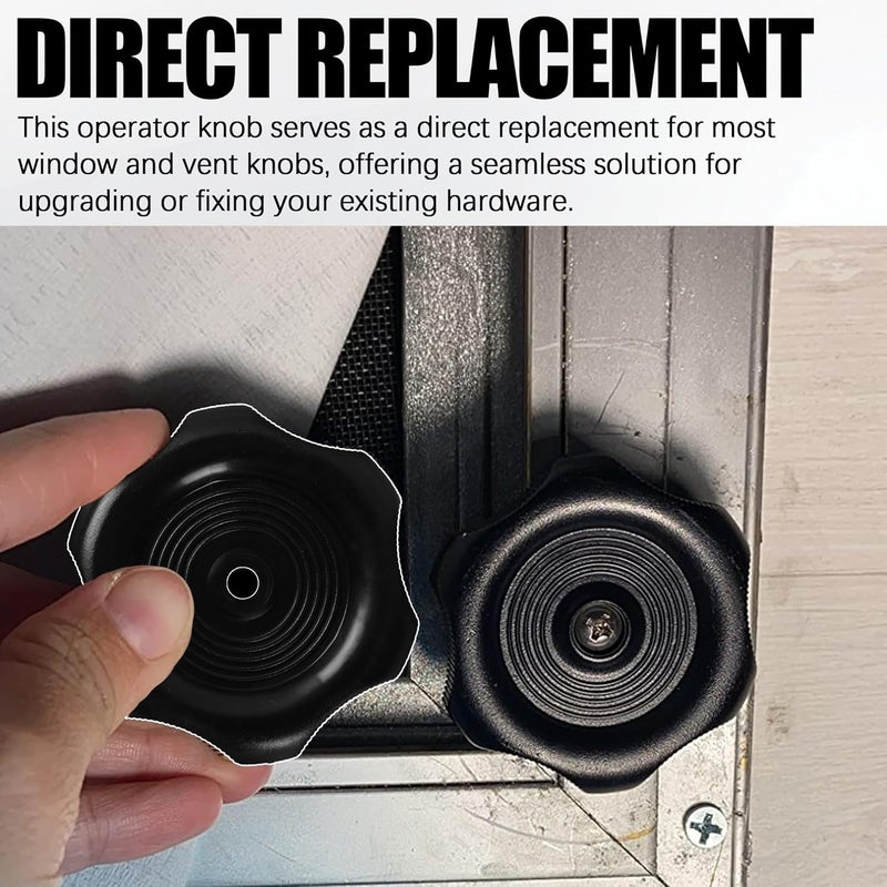 Aussio (3-Pack, Black 1" Shaft RV Window and Vent Knob Interior Hardware Camper Windows Replacement Trailer Knobs RV Window Latch Knob 2-1/4 Inch Diameter Plastic Windows Knobs - Image 4